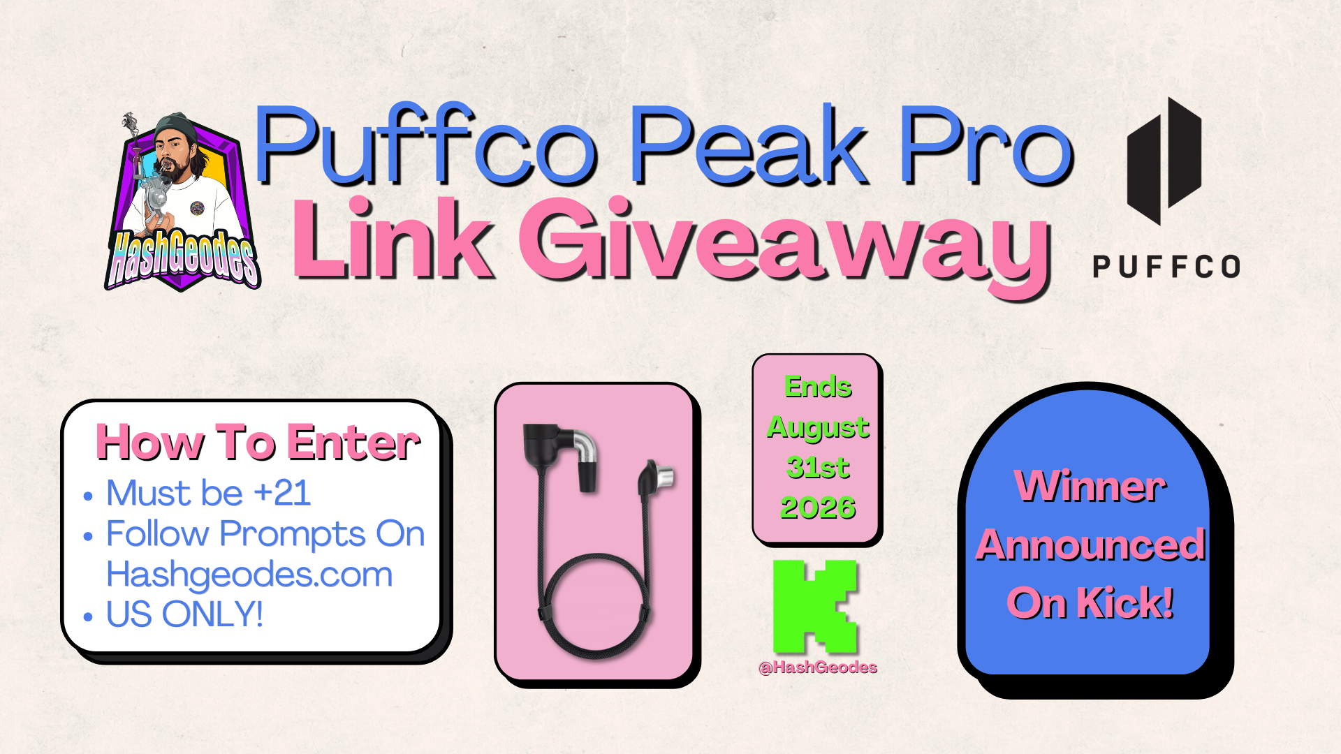 Puffco Peak Pro Link giveaway flyer